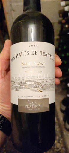 Sydväst Saint-Mont Plaimont Producteurs Les Hauts de Bergelle 2014