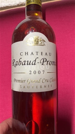 Bordeaux Sauternes Premier Grand Cru Classé Château Rabaud-Promis 2007