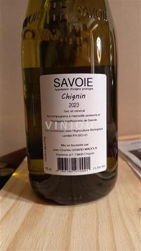 Savoja in Bugey Chignin Jean-Charles GIRARD-MADOUX 2023