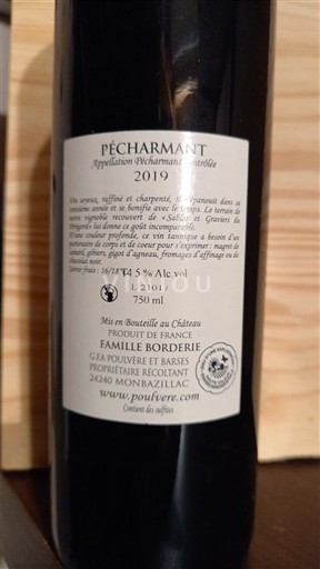 Tây Nam Pécharmant Famille Borderie 2019