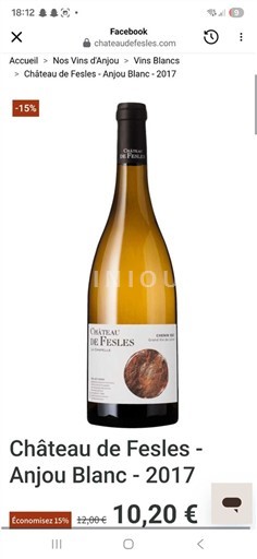 Elzas Pinot blanc Château Fesles 2017