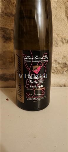 Alsace Không được chỉ định Grand Cru Klein Brand Vendanges Tardives Zinnkoepflé Gewurztraminer 2019