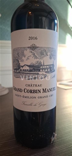 Bordeaux Saint-Émilion Grand Cru Grand Cru Château Grand Corbin Manuel 2016
