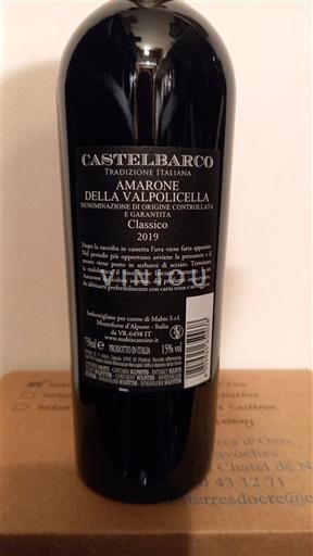 Vénétie Amarone della Valpolicella Castelbarco 2019