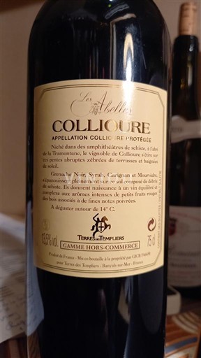 Roussillon Collioure Terres des Templiers Les Abelles Non Millésimé