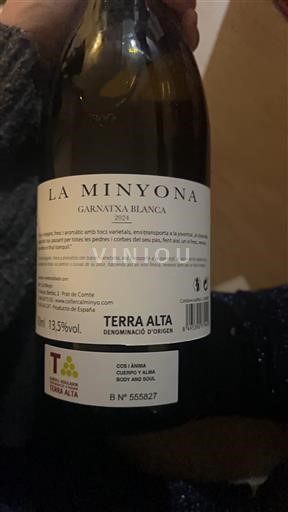 Catalogna Terra Alta La Minyona Garnatxa Blanca 2021