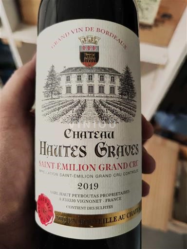 Bordeaux Saint-Émilion Grand Cru Grand Cru Château Hautes Graves 2019