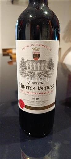Бордо Сент-Емільйон Гран Крю Grand Cru Château Hautes Graves 2019