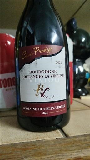 Bourgogne Bourgogne Coulanges-la-Vineuse Domaine Houblin-Vernin Prestige 2021