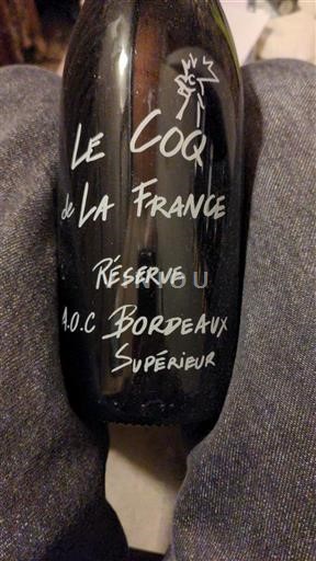 Bordeaux Bordeaux Supérieur Le Coq de La France Réserve Icke årgångsbetecknad