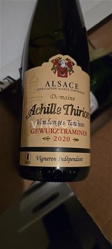 Alsacia Vendanges Tardives Domaine Achille Thirion Vendanges Tardives 2020