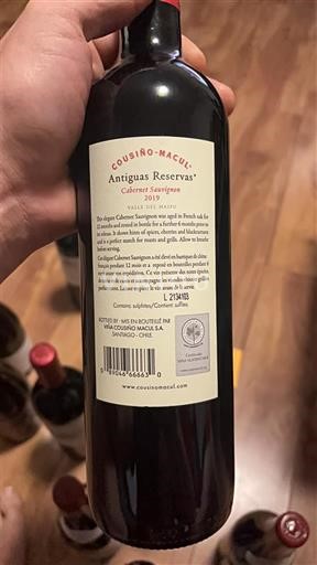 Maipo-Tal Maipo Alto Cousiño-Macul Antiguas Reservas Cabernet Sauvignon 2019