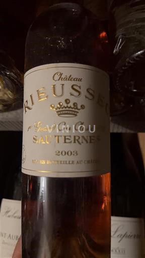 Bordeaux Sauternes Premier Cru Classé Château Rieussec 2003
