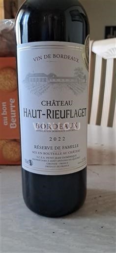 Bordéus Château Haut-Rieuflaget Réserve de Famille 2022