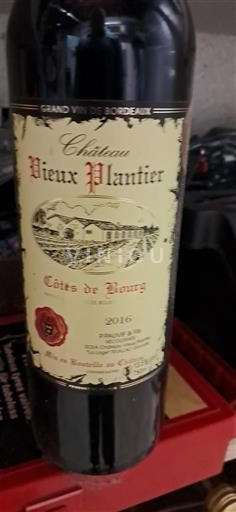 Burdeos Côtes-de-bourg Château Vieux Plantier 2016