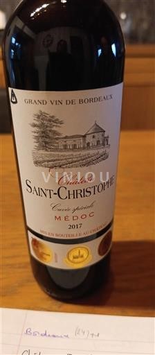 Bordeaux Médoc Château Saint-Christophe spéciale 2017