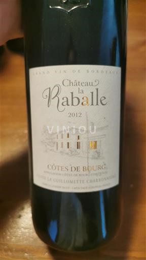 Burdeos Côtes-de-bourg Château La Raballe La Guillomette Charbonnière 2012