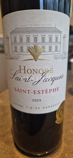 Wines Rouge sec Honoré Saint Jacques 2023 France Bordeaux Saint-Estèphe AOC