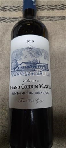 Bordeaux Saint-Émilion Grand Cru Grand Cru Château Grand Corbin Manuel 2010
