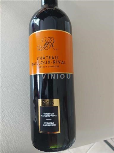 Bordéus Bordeaux Superior Château Bailloux-Rival 2016