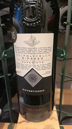 Vin Rouge sec Rovertondo Tinazzi 2017 Italie Vénétie Valpolicella Ripasso DOC