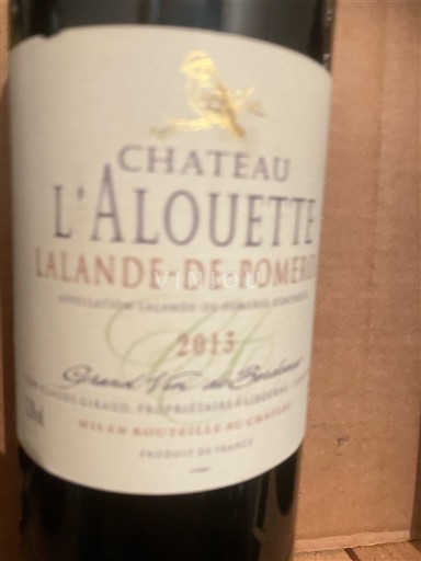 Bordeaux Lalande-de-pomerol Château L'Alouette 2015