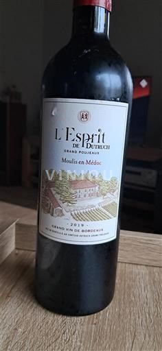 Bordeaux Moulis-en-Médoc L'Esprit de Dutruch Grand Poujeaux 2019