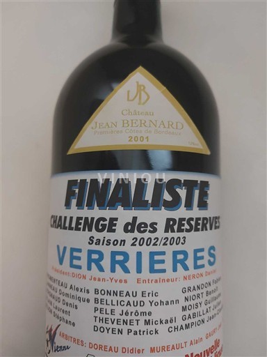 Bordeaux Premières-côtes-de-bordeaux Château Jean Bernard 2001