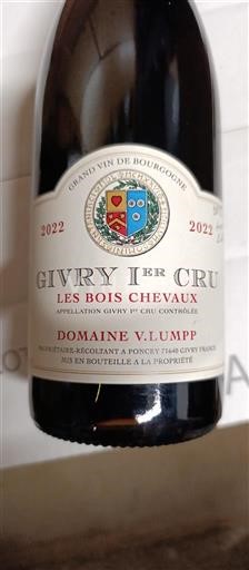 Borgonha Givry Premier Cru Domaine V. Lumpp Les Bois Chevaux 2022