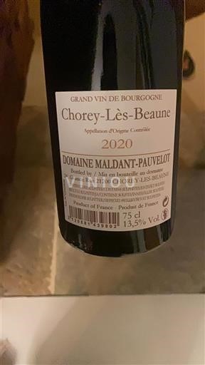 Bourgondië Chorey-lès-Beaune Domaine Maldant Pauvelot 2020