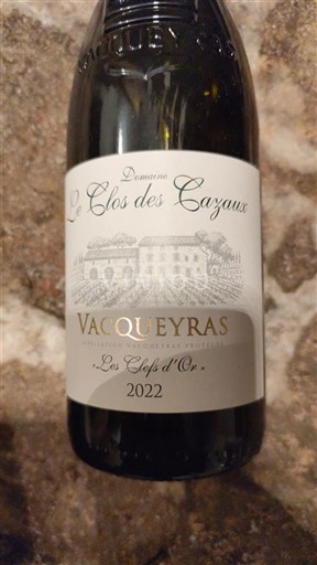 Vallée du Rhône Vacqueyras Domaine Le Clos des Cazaux Les Clefs d'Or 2022