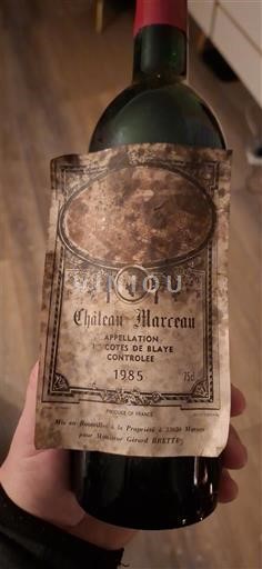 Bordeaux Côtes-de-blaye Château Marceau 1985