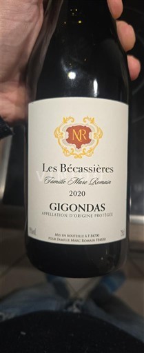 Rhônen laakso Gigondas Famille Ravoire Les Bécassières 2020