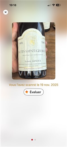 Bourgogne Nuits-Saint-Georges Domaine Robert Arnoux 1989