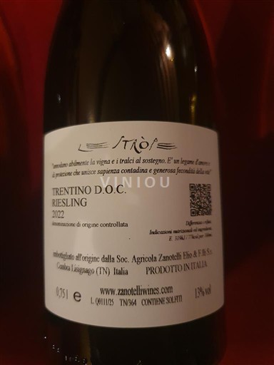 Trentino-Alto Adige Ospecificerad Zanotelli Riesling 2022