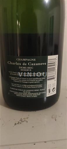Champagne Charles de Cazanove Demi-Sec Réserve Non-Vintage