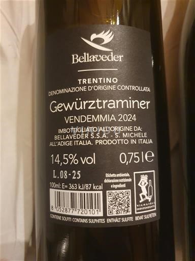 Trentino-Alto Adige Alto Adige Bellaveder Gewurtztraminer 2024