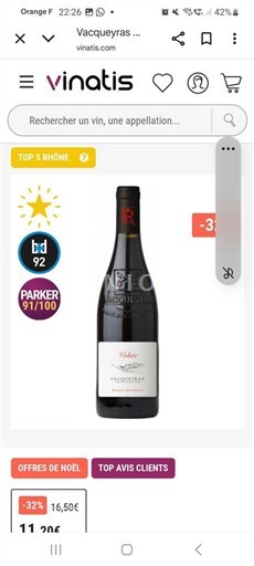 Rhônen laakso Vacqueyras Domaine La Roubine Vacqueyras 2022