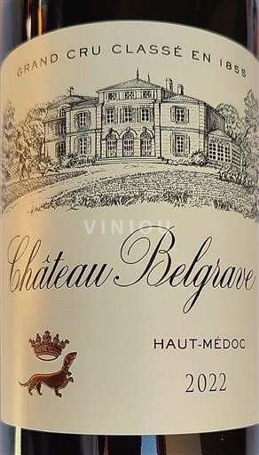 Bordéus Haut-Médoc Château Belgrave 5ème Grand Cru Classé 2022