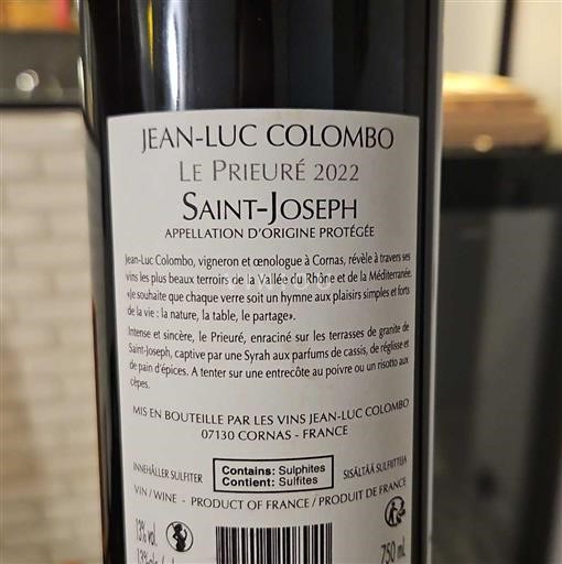 Vallée du Rhône Saint-Joseph Jean-Luc Colombo Le Prieuré 2022