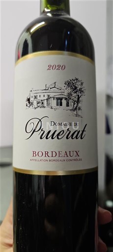 Bordeaux Vignobles Fermis Domaine du Pruerat 2020
