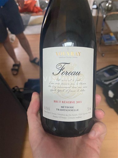 Loiren laakso Vouvray Domaine Foreau Brut Réserve 2015