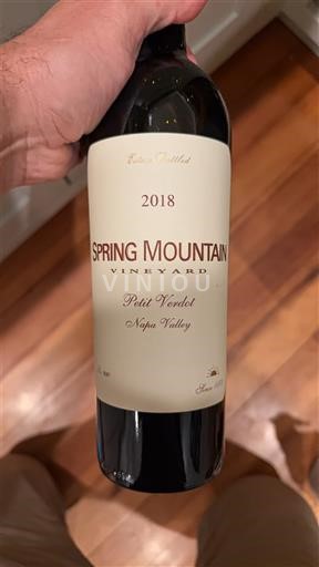 Kalifornialaiset AVA:t Napa Valley Spring Mountain Vineyard Petit Verdot 2018