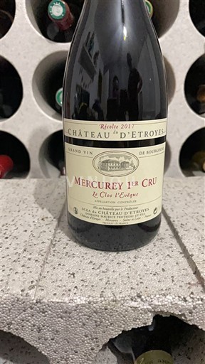 Borgoña Mercurey Premier Cru Château Etroyes Le Clos l'Evêque 2017