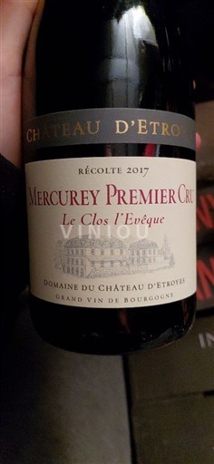 Burgundija Mercurey Premier Cru Château Etroyes Le Clos l'Evêque 2017