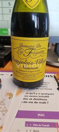 Beaujolais Beaujolais Villages Domaine La Fayette Nouveau 2022