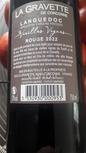Languedoc La Gravette de Corconne Vieilles Vignes 2022