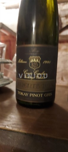 Alsacia Vendanges Tardives Kientzler Caveline Vendange Tardive 1985