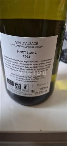 Ельзас Raphaël Meyer Pinot Blanc 2023