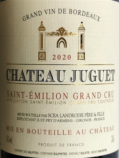 Bordeaux Saint-Émilion Château Juguet Saint-Emilion Grand Cru 2020